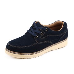 Early autumn new shoes male British Korean shoes Suede Leather Mens Fashion low student shoes Thirty-eight Navy Blue
