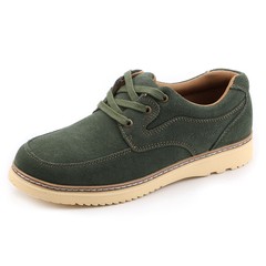 Early autumn new shoes male British Korean shoes Suede Leather Mens Fashion low student shoes Thirty-eight Blackish green