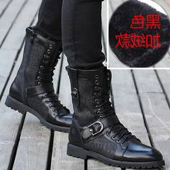 The new 2017 2017 early autumn new men's casual Martin boots high boots Korean military boots barrel trend in spring and Autumn Thirty-eight Chocolate