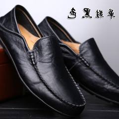The new men's male leather shoes peas early New England men's casual shoes mens shoes 100 sets foot in autumn Thirty-eight Orange red