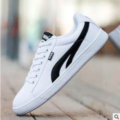 Early autumn new canvas shoes 14 boys sport shoes 15 shoes 16 years old junior high school students Thirty-eight White and black