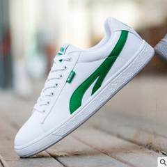 Early autumn new canvas shoes 14 boys sport shoes 15 shoes 16 years old junior high school students Thirty-eight White and green