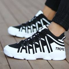 2017 early autumn new summer youth sports shoes and leisure shoes a couple of male high school junior high school students in the running tide Thirty-eight black