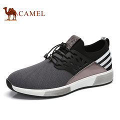 Camel men`s shoes early autumn 2017 new fashion sports casual shoes men`s leather patchwork mesh upper shoes youth fashion shoes 38 A712252150, grey