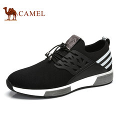 Camel men`s shoes early autumn 2017 new fashion sports casual shoes men`s leather patchwork mesh upper shoes youth fashion shoes 38 A712252150, black