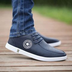 Men's shoes fall 2017 new men's business casual shoes men soft leather lacing youth shoes. Forty-three blue