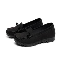 Spring old Beijing cloth shoes, women's shoes, peas shoes, mother's shoes, flat shoes, casual maternity shoes, 41 black work shoes Thirty-eight black