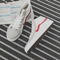 Men's casual shoes Aberdeen Hong Kong Sports shoes with autumn wind lazy cashmere all-match canvas shoes trend of Korean couple Women's 36 Red high Gang