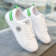 2017 autumn white shoes shoes a trend of Korean students all-match white winter sports leisure shoes Forty-three White and green