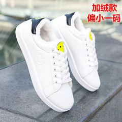 2017 autumn white shoes shoes a trend of Korean students all-match white winter sports leisure shoes Forty-three White black section A25