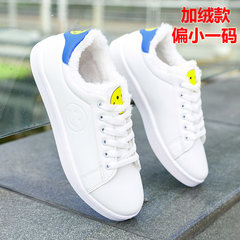 2017 autumn white shoes shoes a trend of Korean students all-match white winter sports leisure shoes Forty-three White blue A25