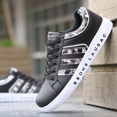 The fall of the new 2017 white shoes Adidas Korean all-match waterproof Mens Sports shoes casual shoes trend Thirty-eight 177 black and white