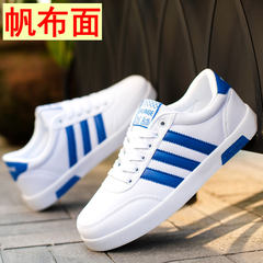 Canvas shoes shoes autumn tide male male trend of Korean white sports shoes all-match winter men's shoes 42 Standard Code 1580 canvas blue