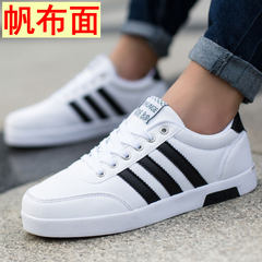 Canvas shoes shoes autumn tide male male trend of Korean white sports shoes all-match winter men's shoes 40 standard code 1580 canvas white black