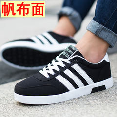 Canvas shoes shoes autumn tide male male trend of Korean white sports shoes all-match winter men's shoes 40 standard code 1580 canvas color black and white