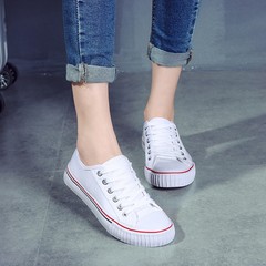 Low white canvas shoes shoes shoes for men and women lovers shoes autumn shoes sports shoes all-match trend of Korean Students Thirty-eight 6625 white (women's shoes)