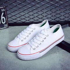 Low white canvas shoes shoes shoes for men and women lovers shoes autumn shoes sports shoes all-match trend of Korean Students Thirty-eight 6626 white (men's)
