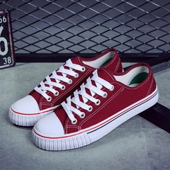 Low white canvas shoes shoes shoes for men and women lovers shoes autumn shoes sports shoes all-match trend of Korean Students Thirty-eight 6626 red (men's)