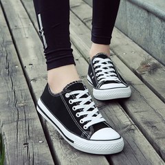 Low white canvas shoes shoes shoes for men and women lovers shoes autumn shoes sports shoes all-match trend of Korean Students Thirty-eight Black (women's shoes)