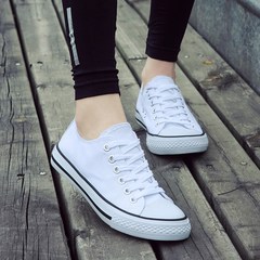 Low white canvas shoes shoes shoes for men and women lovers shoes autumn shoes sports shoes all-match trend of Korean Students Thirty-eight White (women's shoes)