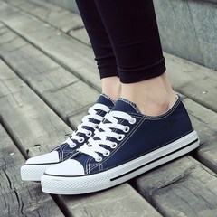 Low white canvas shoes shoes shoes for men and women lovers shoes autumn shoes sports shoes all-match trend of Korean Students Thirty-eight Blue (women's shoes)