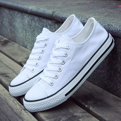 Low white canvas shoes shoes shoes for men and women lovers shoes autumn shoes sports shoes all-match trend of Korean Students Thirty-eight White (men's)