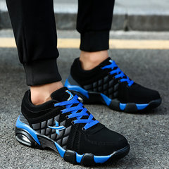 Men's shoes brand winter sports shoes men's running shoes breathable leather casual shoes travel shoes cushion Forty-two 018 black blue