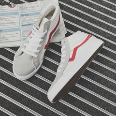 A couple of autumn and winter all-match canvas shoes and casual shoes trend of Korean men cashmere 2017 new men shoes 39 (female) Red high Gang