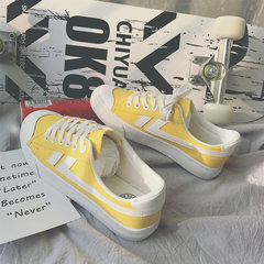 Lovers shoes 2017 new Hong Kong Wind canvas shoes trend of Korean male students street shoes ulzzang 37 female yellow