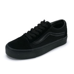White canvas shoes shoes street boys Korean female Hong Kong all-match Harajuku lovers ulzzang the wind of autumn 39 daughters (1 yards larger) All black