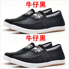 Old Beijing shoes men work shoes wear non slip shoes casual shoes with a pedal cashmere cotton men's shoes Forty-three Cowboy black and cowboy black