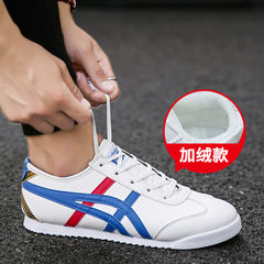 With a deft Reds canvas shoes men's shoes shoes Doug lazy Korean social spiritual guy shoes Forty-three White blue 22