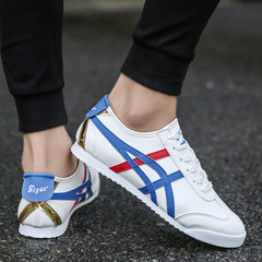 With a deft Reds canvas shoes men's shoes shoes Doug lazy Korean social spiritual guy shoes Forty-three White blue 20
