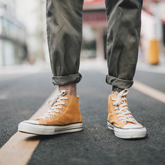 Street Snap canvas shoes men shoes shoes autumn Korean male fashion lovers shoes men shoes shoes students Forty-one yellow