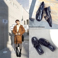 Spring 2017 British style with single head low leather shoes black shoes students set foot all-match female shoes Thirty-eight black