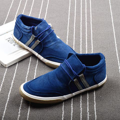 Spring and autumn black high top sneaker male Korean flat casual shoes men and women students fashion lovers shoes Thirty-eight 8007 blue