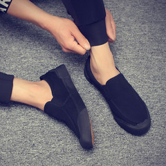 A pedal lazy casual canvas shoes shoes trend of Korean card with the spirit of social man shoes Qi Forty-three 1691 black