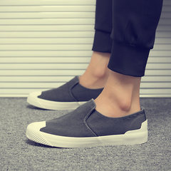 A pedal lazy casual canvas shoes shoes trend of Korean card with the spirit of social man shoes Qi Forty-three 8239 gray