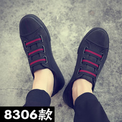 In the autumn of 2017 new Reds with a deft canvas shoes men's shoes shoes Korean guy summer social spirit Forty-three 8306 black red