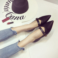 2017 spring and Autumn New Europe flat with ultra soft and simple shallow foot low with the flat pointed muzzle leisure shoes Thirty-eight Black (833-8) normal size