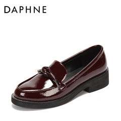 Daphne shoes fall 2017 new Korean low heel all-match leisure set foot loafer shoes head Thirty-eight Wine red 109