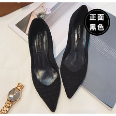 2017 new spring and autumn shoes with low heels all-match Korean fashion shoes with a fine cat four tide Thirty-eight black