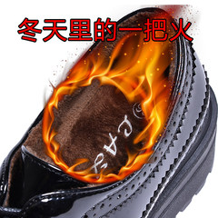 In the Korean version, with the small leather shoes, autumn English wind, Bullock black shoes, school wind retro shoes, black shoes Thirty-eight 4 cm plus velvet