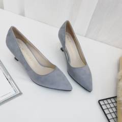 Black high-heeled shoes, female summer 2017 new style cat heel shoes, fine point heel 5cm bow knot single shoe, heel heel in spring Thirty-eight Gray light plate