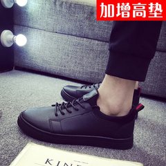 The fall of men's casual shoes shoes leather shoes all-match the trend of Korean youth sports men's shoes black shoes Forty-three Black 905+ heightening pad