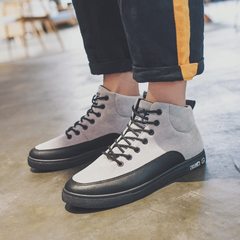 @ a literary trend of Korean men and 2017 new men's shoes all-match high autumn sports leisure shoes Forty-three gray