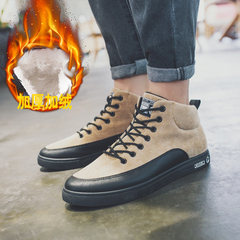 @ a literary trend of Korean men and 2017 new men's shoes all-match high autumn sports leisure shoes Forty-three Khaki and cashmere