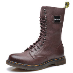 High boots for Martin male in autumn and winter England great Martin shoes Retro Leather Boots Men army boots and cashmere Thirty-eight LX602 Brown