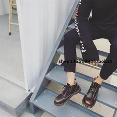 2017 new high Martin shoes, men's Martin boots, black frock, fashionable big head shoes, tide brand shoes, casual shoes Thirty-eight Increase the amount of money in rubbing yellow
