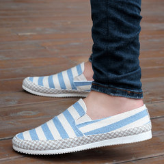 New summer bean shoes, men's leisure Korean version, old Beijing cloth shoes, spring pedal pedal lazy canvas man shoes Forty 770 light blue